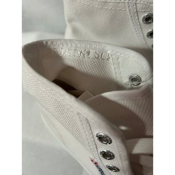 NEW Superga Unisex White Canvas Lace Up High-Top Sneaker Boots-Men 4.5-Women 6 - Picture 10 of 10